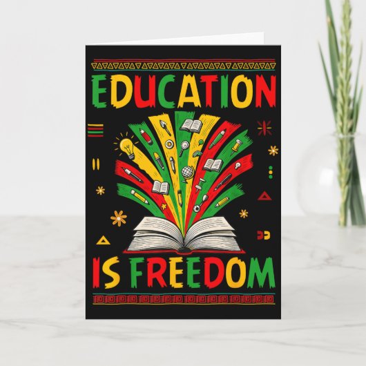 Education Is Freedom Books Lover Black History Mon カード (正面)