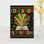 Education Is Freedom Books Lover Black History Mon カード (黄色い花)