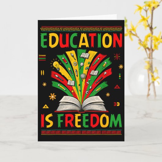 Education Is Freedom Books Lover Black History Mon カード (黄色い花)