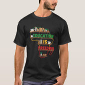 Education is Freedom Map of Africa Bookshelf Black Tシャツ (正面)
