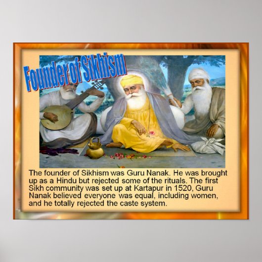 Education, Religion,Founder of Sikhism, Guru Nanak ポスター (正面)