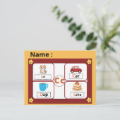 Educational Alphabet Letter C Flashcard for Kids  ポストカード (スタンド正面)