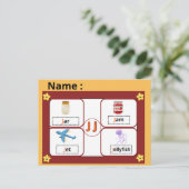 Educational Alphabet Letter J Flashcard for Kids ポストカード (スタンド正面)