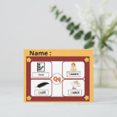 Educational Alphabet Letter Q Flashcard for Kids ポストカード (スタンド正面)