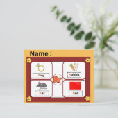 Educational Alphabet Letter R Flashcard for Kids  ポストカード (スタンド正面)