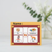 Educational Alphabet Letter X Flashcard for Kids ポストカード (スタンド正面)