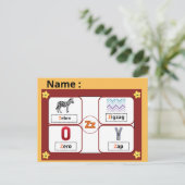 Educational Alphabet Letter Z Flashcard for Kids  ポストカード (スタンド正面)