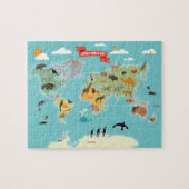 Educational Animals of The World Map ジグソーパズル (横)