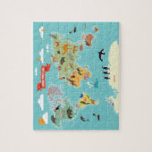 Educational Animals of The World Map ジグソーパズル (縦)