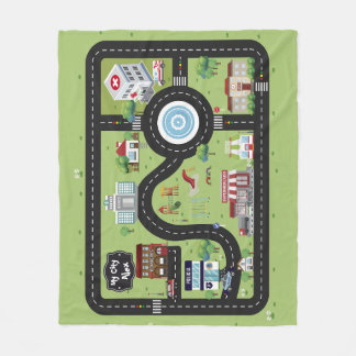 Educational Blanket My City フリースブランケット