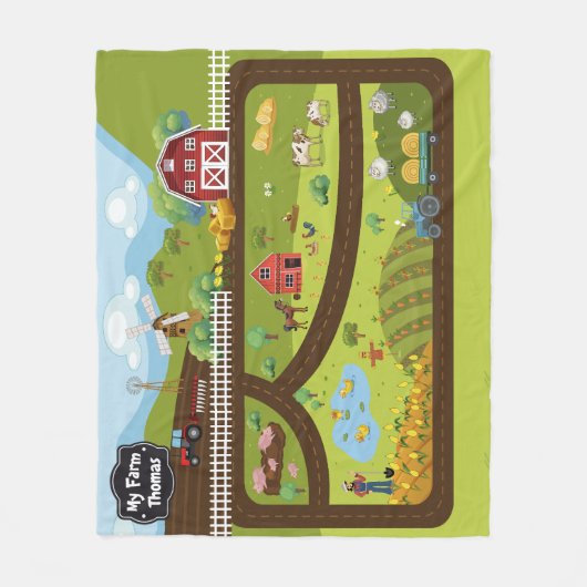 Educational Blanket My Farm フリースブランケット (正面)