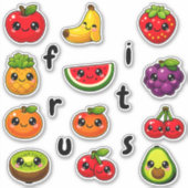 Educational Fruit Stickers - Spelling Fun for Kids シール (正面)
