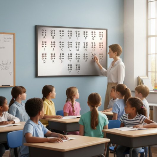 Educational Poster with Braille Alphabet ポスター