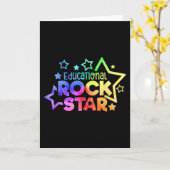 EDUCATIONAL ROCKSTAR Funny Teacher Quote Back to カード (黄色い花)