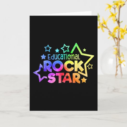 EDUCATIONAL ROCKSTAR Funny Teacher Quote Back to カード (黄色い花)