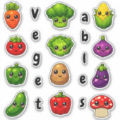 Educational Vegetable Stickers - Fun for Kids シール (正面)