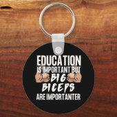 EducationIsImportantだが大きな二頭筋が重要 キーホルダー (正面)