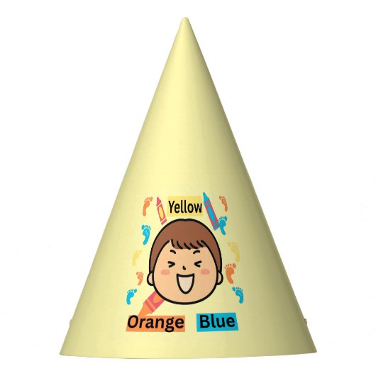 Educative Birthday Colorful Footprints パーティーハット (正面)