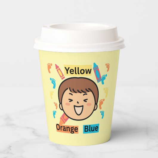 Educative Birthday Colorful Footprints 紙コップ (裏面)