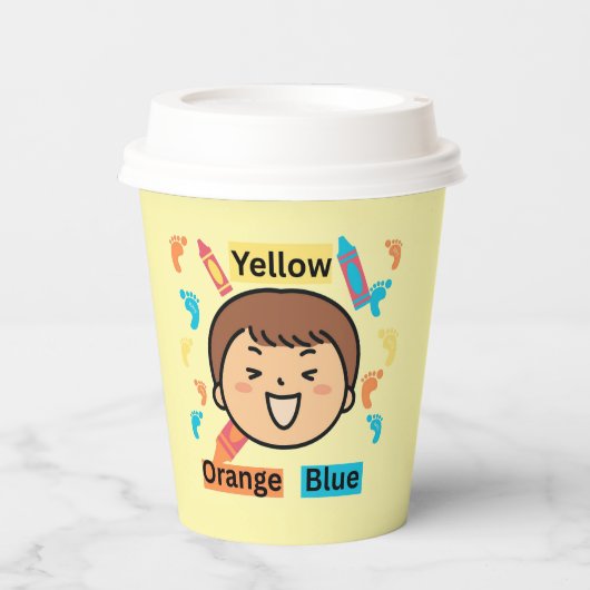 Educative Birthday Colorful Footprints 紙コップ (正面)