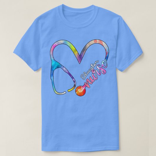 Educator Nurse Watercol Love Heart Stethoscope RN Tシャツ (デザイン正面)