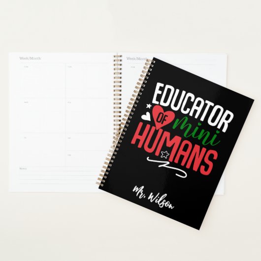 Educator of Mini Humans Notebook – Funny Teacher  プランナー手帳 (ディスプレー)