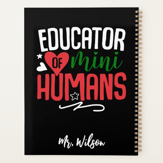 Educator of Mini Humans Notebook – Funny Teacher  プランナー手帳 (裏面)