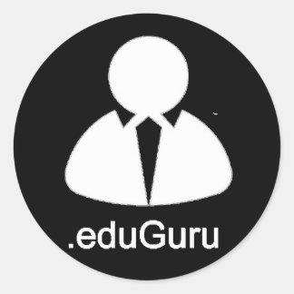 .eduGuruステッカー、文字(黒) ラウンドシール
