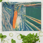 Edvard Munch – ブリッジ上の女の子,リトグラフ キッチンタオル (折り畳み)