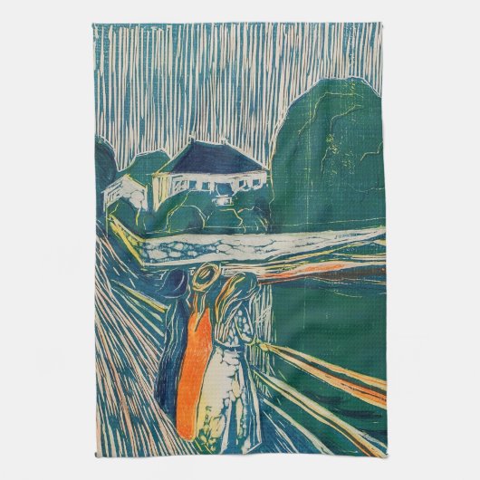 Edvard Munch – ブリッジ上の女の子,リトグラフ キッチンタオル (縦)