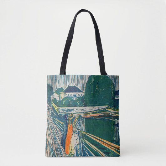 Edvard Munch – ブリッジ上の女の子,リトグラフ トートバッグ (正面)