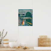 Edvard Munch – ブリッジ上の女の子，リトグラフ ポスター (キッチン)