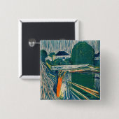 Edvard Munch – ブリッジ上の女の子,リトグラフ 缶バッジ (正面&裏面)