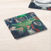 Edvard Munch – モンテカルロのルーレット表 スクエアペーパーコースター (アングル)