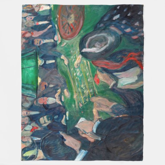Edvard Munch – モンテカルロのルーレット表 フリースブランケット (正面)