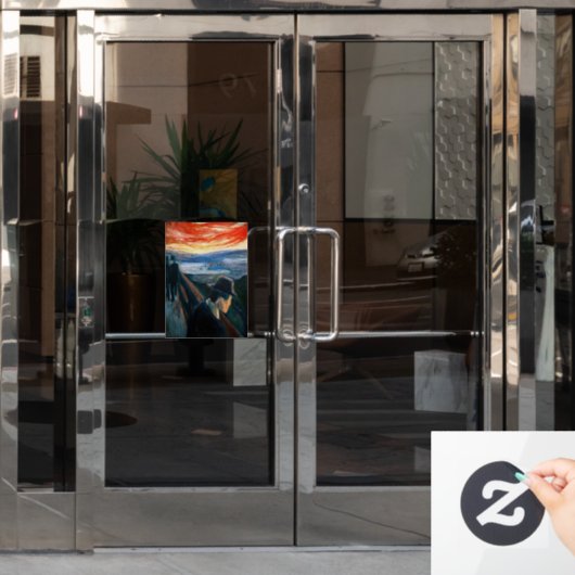 Edvard Munch – 日没の気分、絶望1892 ウィンドウサイン (オフィスドア)