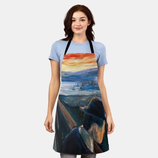 Edvard Munch – 日没の気分、絶望1892 エプロン (着用した状態)