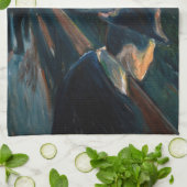 Edvard Munch – 日没の気分、絶望1892 キッチンタオル (折り畳み)