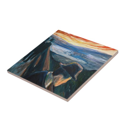 Edvard Munch – 日没の気分、絶望1892 タイル (側面)