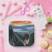 Edvard Munch – 日没の気分、絶望1892 ペーパープレート (パーティー)