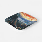 Edvard Munch – 日没の気分、絶望1892 ペーパープレート (傾斜あり)