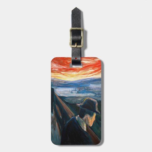 Edvard Munch – 日没の気分、絶望1892 ラゲッジタグ (正面縦)