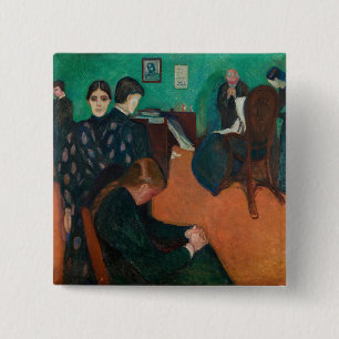 Edvard Munch – 病室での死亡v1 缶バッジ