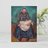 Edvard Munch – 病気の子供を持つ女性、相続 サンキューカード (スタンド正面)