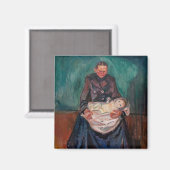 Edvard Munch – 病気の子供を持つ女性、相続 マグネット (正面/裏面)