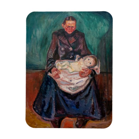 Edvard Munch – 病気の子供を持つ女性、相続 マグネット (縦)