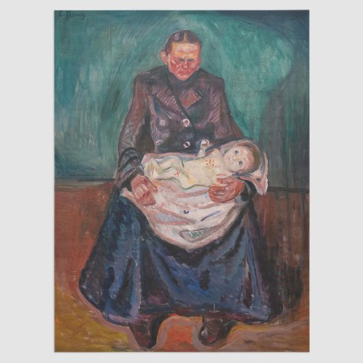 Edvard Munch – 病気の子供を持つ女性、相続 薄葉紙