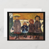 Edvard Munch、Asgardstrandの女絵画の子 ポストカード (正面/裏面)