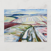 Edvard Munch Field in Snow (1907)有名絵を描店 ポストカード (正面)