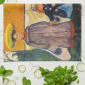 Edvard Munch - Four Girls in Asgardstrand キッチンタオル (折り畳み)